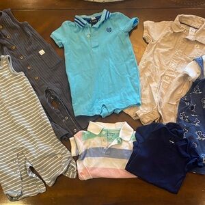 8 piece bulk set of baby boys summer clothes 9 mo Carter - Chaps - Crown & Ivy